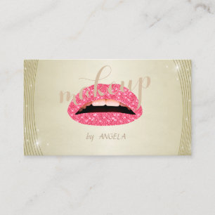 Modern Elegant Glamorous Glittery,Lips Business Card