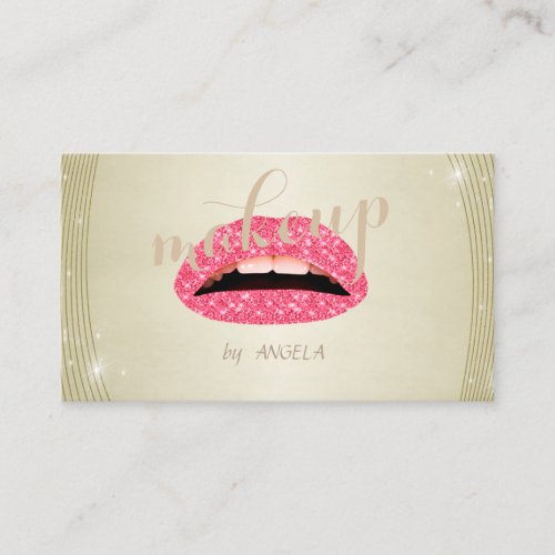 Modern Elegant Glamorous GlitteryLips Business Card