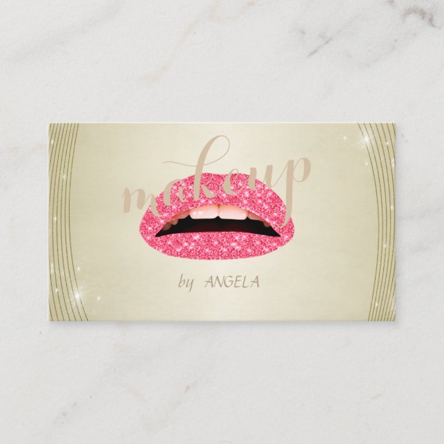 Modern Elegant Glamorous Glittery,Lips Business Card (Front)