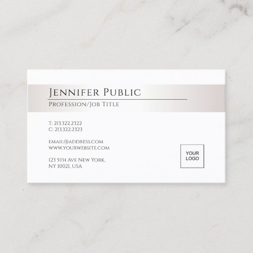 Modern Elegant Glamorous Silver Look Template Business Card