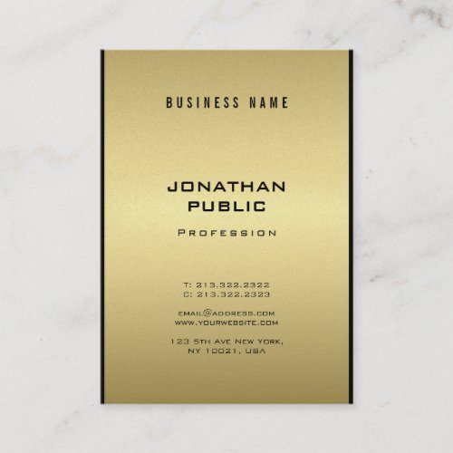 Modern Elegant Glamour Black And Gold Cool Luxury Business Card