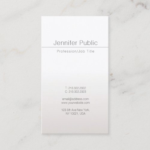 Modern Elegant Glamour Faux Silver Trendy Luxury Business Card