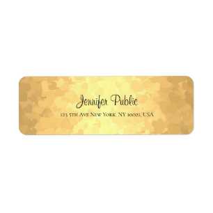 Modern Elegant Glamour Gold Hand Script Text Label