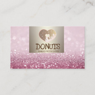 Modern Elegant,Glitter Bokeh,Donuts,Bakery Business Card