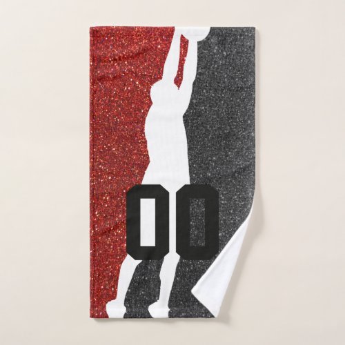 Modern Elegant Glitter College Basketball Sports  Bath Towel Set