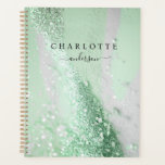 Modern, elegant, glitter, green-silver planner<br><div class="desc">Modern,  glitter,  elegant planner.
Just edit your product in a few minutes. You can change the font/size/color and position using "further personalize".</div>