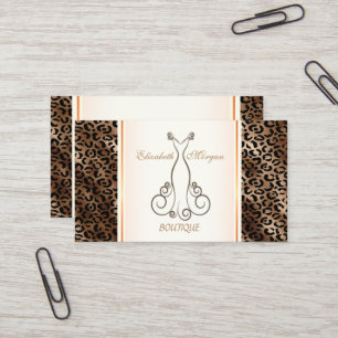Modern Elegant,Glitter Leopard Print,Dress Business Card