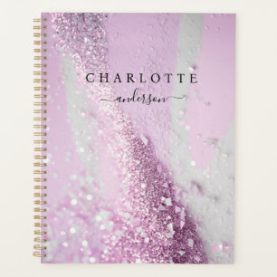 Modern, elegant, glitter, lightpurple-silver planner