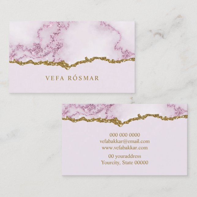 Modern Elegant Glitter Marble  Business Card (Front/Back)