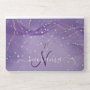 Modern Elegant Glitter Monogram HP Laptop Skin