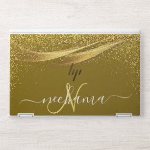 Modern Elegant Glitter Monogram  HP Laptop Skin