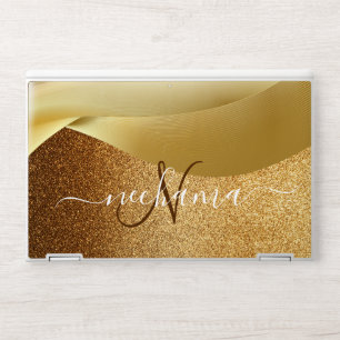 Modern Elegant Glitter Monogram  HP Laptop Skin