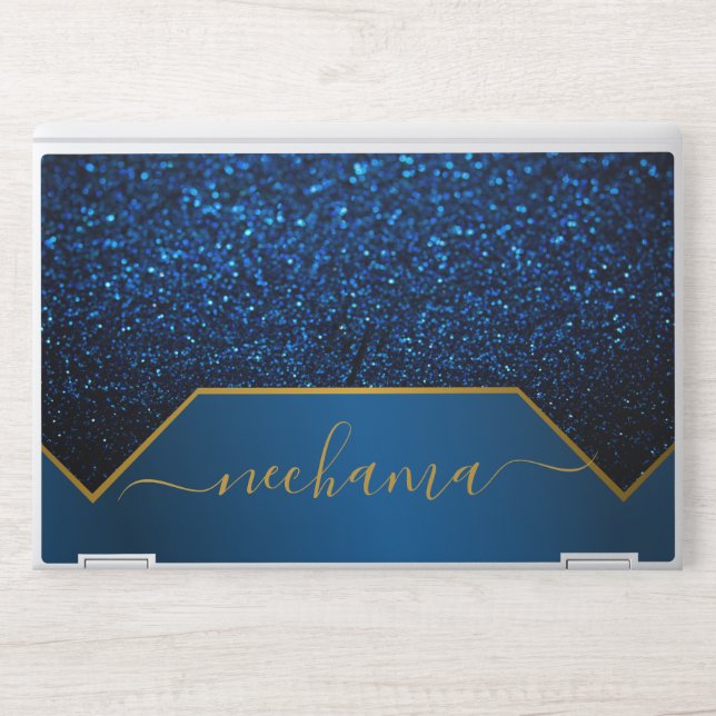Modern Elegant Glitter Monogram  HP Laptop Skin (Front)
