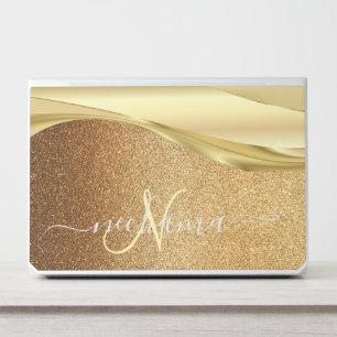 Modern Elegant Glitter Monogram HP Laptop Skin