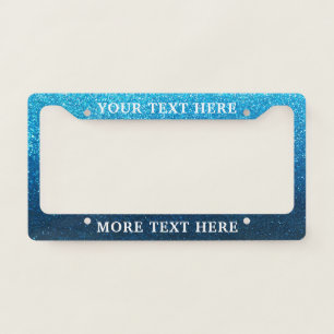 Modern Elegant Glitter Simple Bold Slogan Auto License Plate Frame