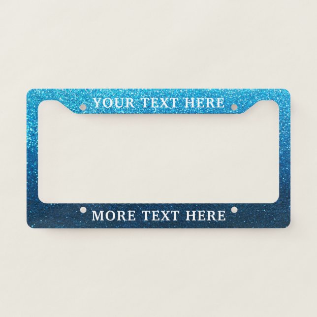 Modern Elegant Glitter Simple Bold Slogan Auto License Plate Frame (Front)