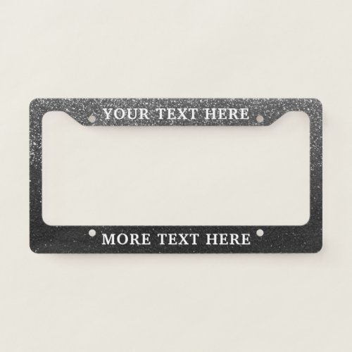 Modern Elegant Glitter Simple Bold Slogan Auto License Plate Frame