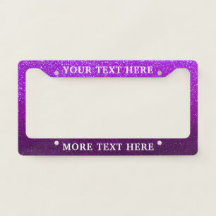 Modern Elegant Glitter Simple Bold Slogan Auto License Plate Frame