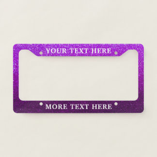 Modern Elegant Glitter Simple Bold Slogan Auto License Plate Frame