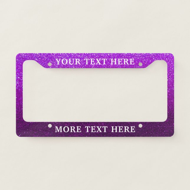 Modern Elegant Glitter Simple Bold Slogan Auto License Plate Frame (Front)