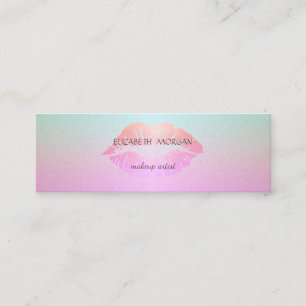 Modern Elegant Glittery Lips Mini Business Card