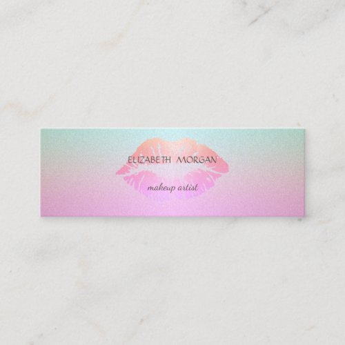 Modern Elegant Glittery Lips Mini Business Card