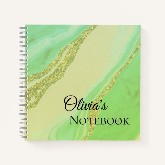 Modern Elegant glittery  marble  effect  Notebook (Front)