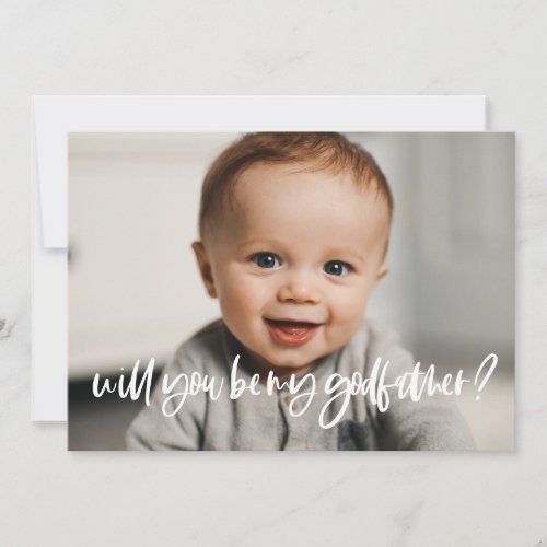 Modern elegant Godfather proposal photo card