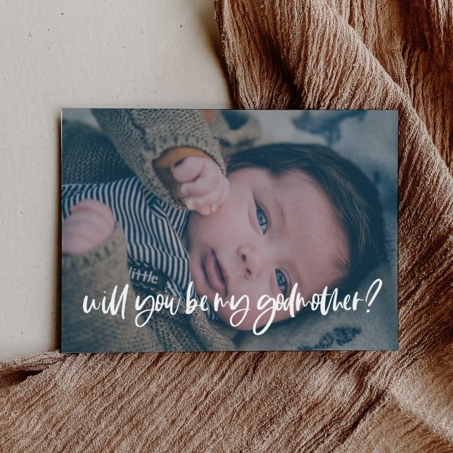 Modern elegant Godmother proposal photo card (Creator Uploaded)
