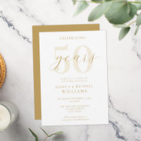 Modern Elegant Gold 50th Wedding Anniversary
