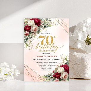 Modern Elegant Gold 70th Birthday Celebration  Invitation