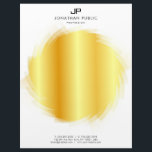 Modern Elegant Gold And White Monogrammed Letterhead<br><div class="desc">Modern Elegant Gold And White Monogrammed Simple Template Letterhead.</div>