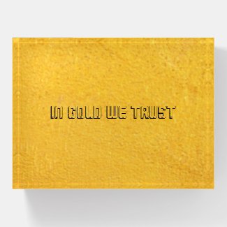Modern Elegant Gold Background & Text Paperweight