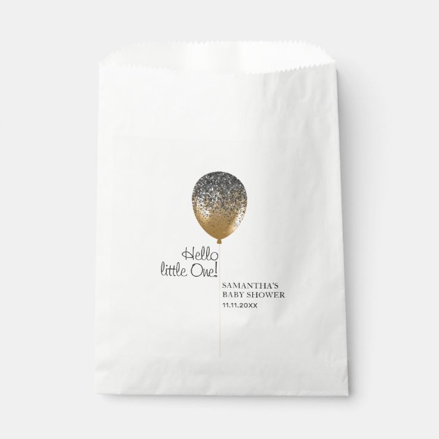 Modern Elegant Gold Balloon Baby Favor Bag