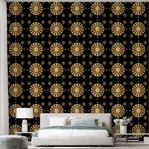 Modern Elegant Gold Black Pattern Wallpaper