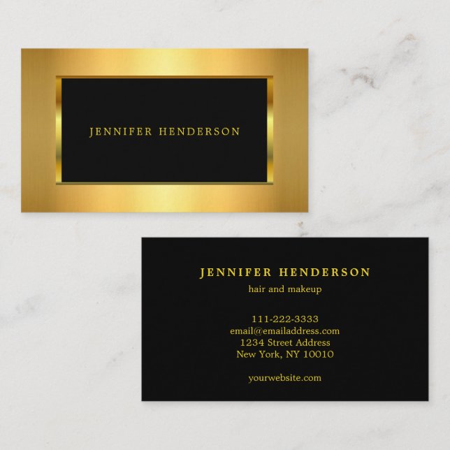 Modern elegant gold black stylish professional business card (Front/Back)