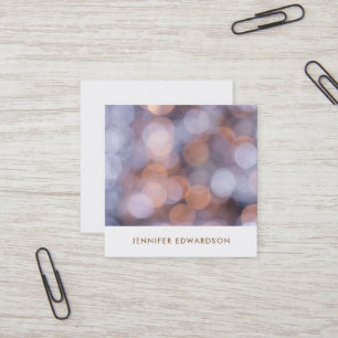 Modern elegant gold blue pattern professional square business card