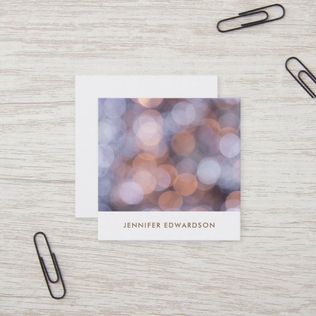 Modern elegant gold blue pattern professional square business card (Front/Back In Situ)