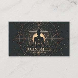 Modern Elegant Gold Chakra Spiritual Energy Yoga Business Card