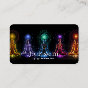 Modern Elegant Gold Chakra Spiritual Energy Yoga Business Card