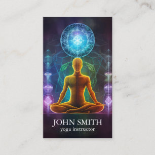 Modern Elegant Gold Chakra Spiritual Energy Yoga Business Card