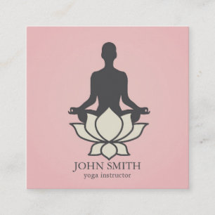 Modern Elegant Gold Chakra Spiritual Energy Yoga Square Business Card