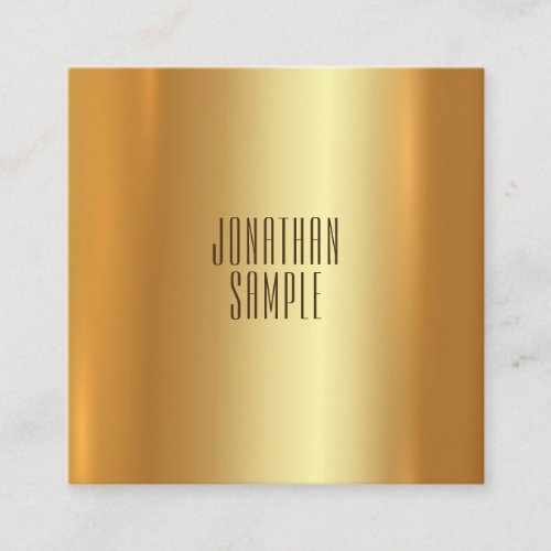 Modern Elegant Gold Charming Design Unique Plain Square Business Card
