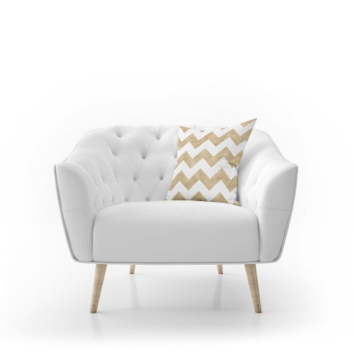 Modern Elegant Gold Chevron Pattern Throw Pillow