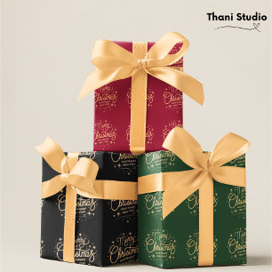 Modern Elegant Gold Christmas New Year Holiday Satin Ribbon