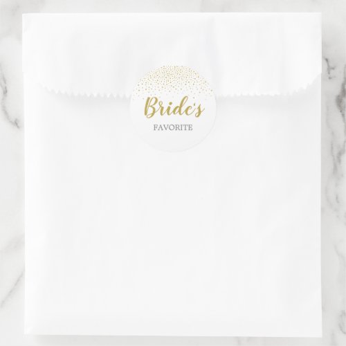 Modern Elegant Gold Confetti Goodie Bag Label