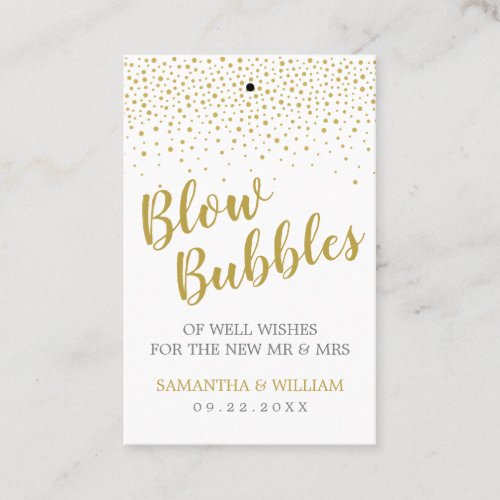 Modern Elegant Gold Confetti Wedding Bubble Tag