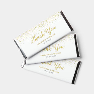 Modern Elegant Gold Confetti Wedding  Hershey Bar Favors