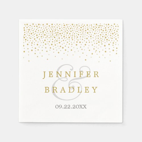 Modern Elegant Gold Confetti Wedding  Napkins