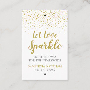 Modern Elegant Gold Confetti Wedding Sparkler Tag